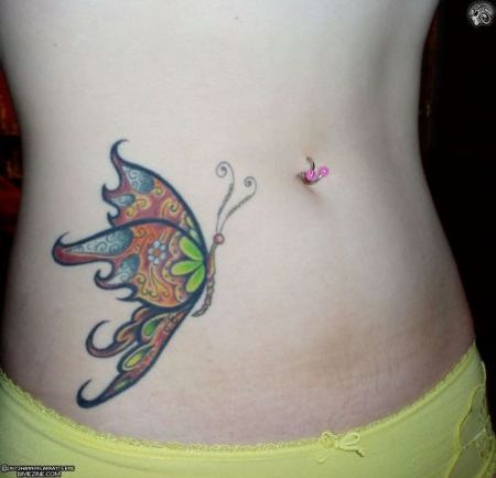 butterfly tattoos on upper back. a utterfly tattoo!